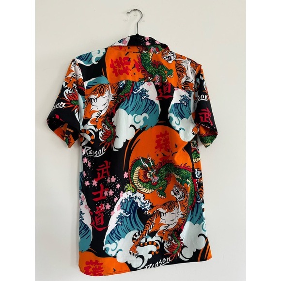 Men’s Reason Tattoo Style Funky Print Shirt Polyester Size Small - Picture 2 of 6